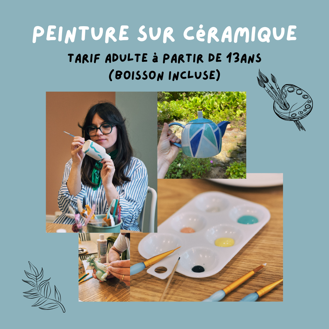 Peinture sur céramique (tarif adulte) + 1 boisson au choix